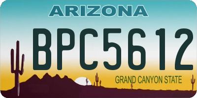 AZ license plate BPC5612