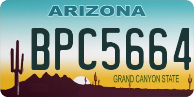 AZ license plate BPC5664