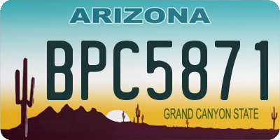 AZ license plate BPC5871