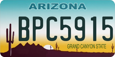 AZ license plate BPC5915