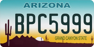 AZ license plate BPC5999