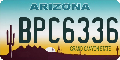 AZ license plate BPC6336
