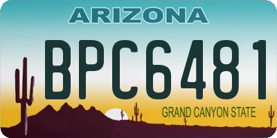 AZ license plate BPC6481