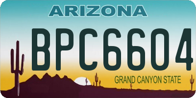 AZ license plate BPC6604