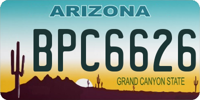 AZ license plate BPC6626