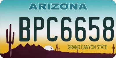 AZ license plate BPC6658