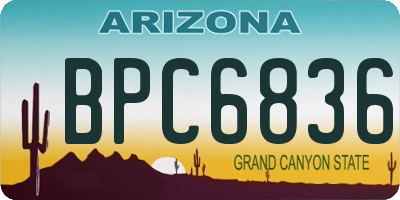 AZ license plate BPC6836