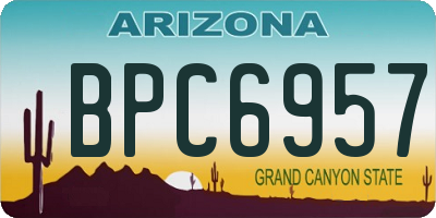 AZ license plate BPC6957