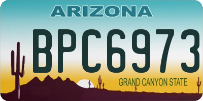 AZ license plate BPC6973