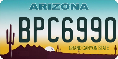 AZ license plate BPC6990