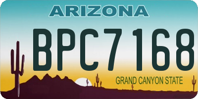 AZ license plate BPC7168