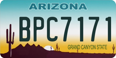 AZ license plate BPC7171