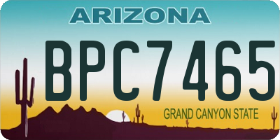 AZ license plate BPC7465