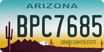 AZ license plate BPC7685