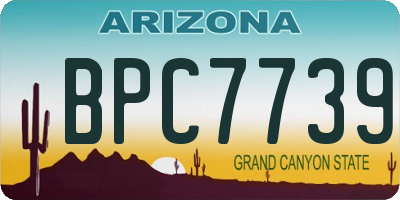 AZ license plate BPC7739