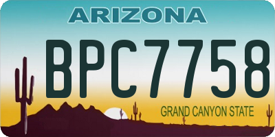 AZ license plate BPC7758