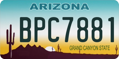 AZ license plate BPC7881