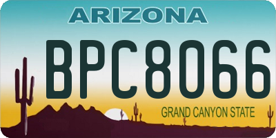 AZ license plate BPC8066