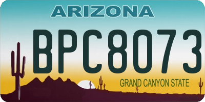 AZ license plate BPC8073