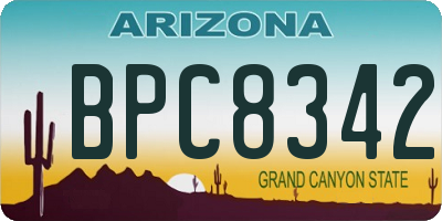 AZ license plate BPC8342