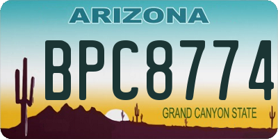 AZ license plate BPC8774
