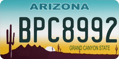 AZ license plate BPC8992