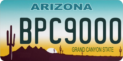 AZ license plate BPC9000