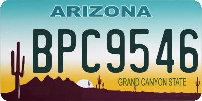AZ license plate BPC9546