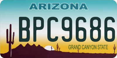 AZ license plate BPC9686