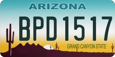 AZ license plate BPD1517