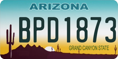 AZ license plate BPD1873