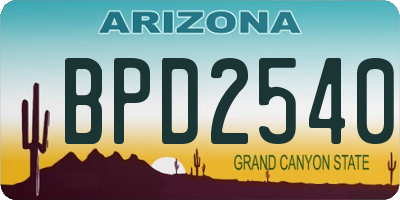 AZ license plate BPD2540