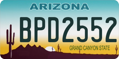 AZ license plate BPD2552