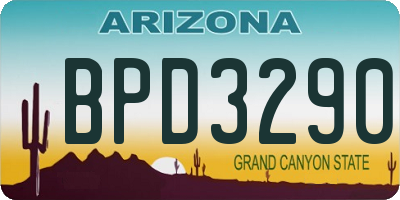 AZ license plate BPD3290