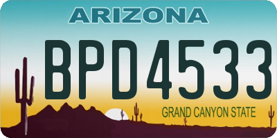 AZ license plate BPD4533