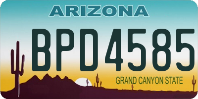 AZ license plate BPD4585