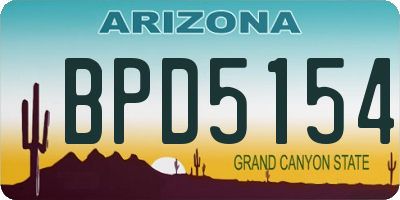AZ license plate BPD5154