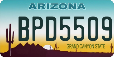 AZ license plate BPD5509