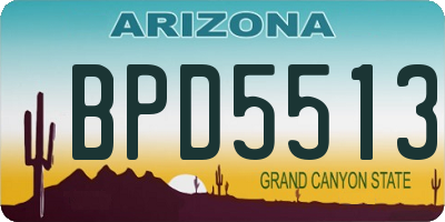 AZ license plate BPD5513