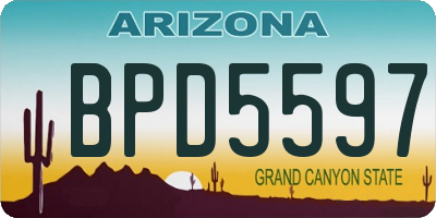 AZ license plate BPD5597