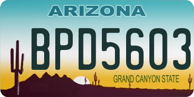AZ license plate BPD5603