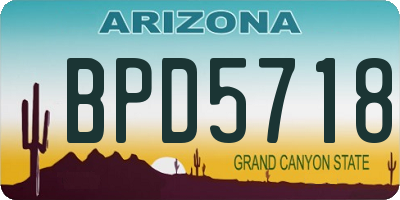 AZ license plate BPD5718