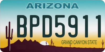AZ license plate BPD5911