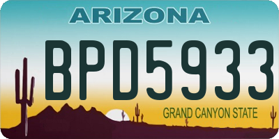 AZ license plate BPD5933