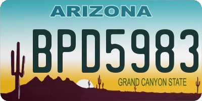 AZ license plate BPD5983