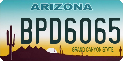 AZ license plate BPD6065