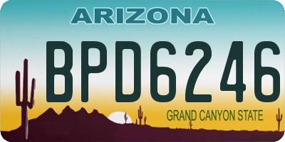 AZ license plate BPD6246