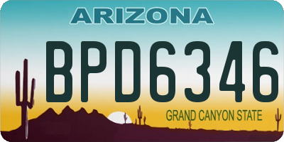 AZ license plate BPD6346