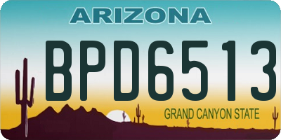 AZ license plate BPD6513