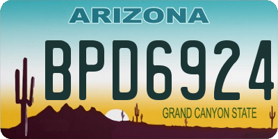 AZ license plate BPD6924